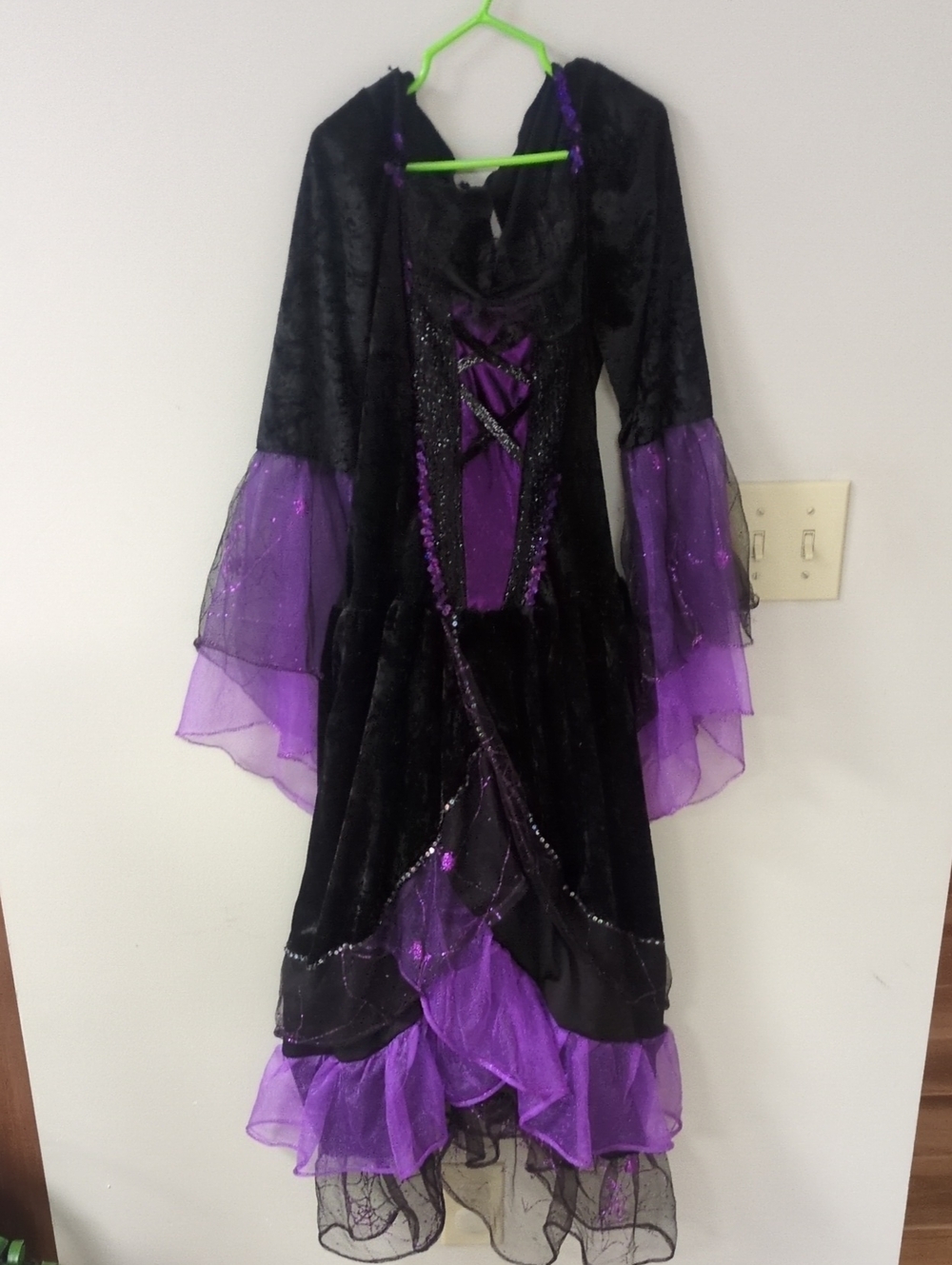Kids Black and Purple Witch Costume Dress - Haunting Halloween Outfit